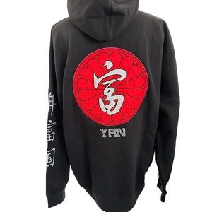 YRN Migos Kanji Black Red Hoodie NWOT Medium